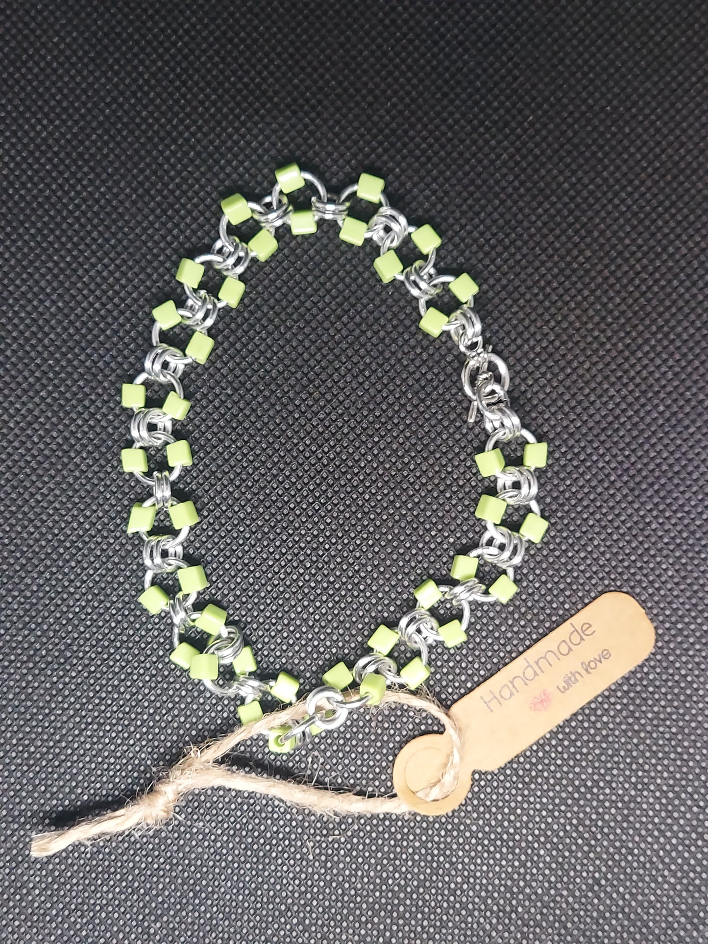 Green Chainmail Bracelet